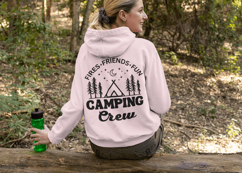 C & Win Sports Camping Crew Hoodie Light Pink / S - C & Win Sports